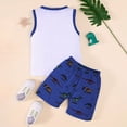 thumbnail image 5 of TOWED22 Toddler Baby Boy Summer Clothes Cute Dinosaur Tank Tops+Shorts Outfits Lightweight Elastic Cotton Short Sets Blue,3-4 Y, 5 of 6
