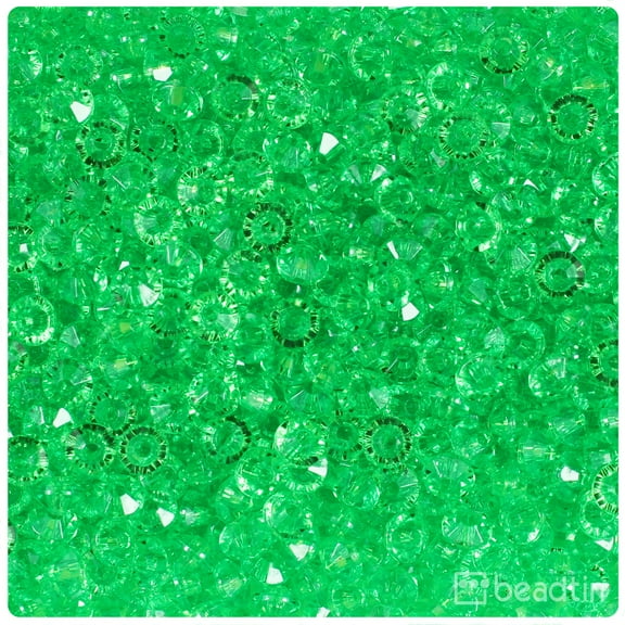 BeadTin Mint Transparent 6mm Faceted Rondelle Craft Beads (1350pcs)