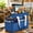 Blue, variant on LAVFOX Craft Organizer Tote Bag, Portable Art Storage Caddy with Multiple Pockets, Bluish Green