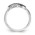 thumbnail image 3 of 14k White Gold With Black and White Diamond Triple Love Heart Ring Size 7 Jewelry for Women, 3 of 7