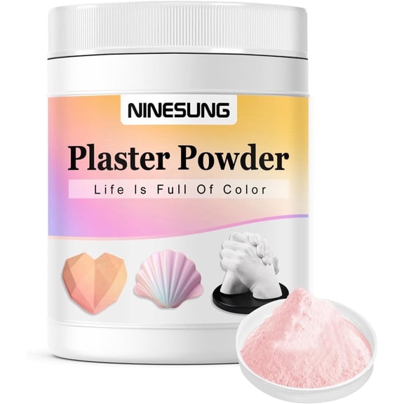 Pink  gypsum powder, Paris gypsum hand mask casting powder, gypsum cement, ceramic and ceramic craft gypsum powder, suitable for mold making, gift giving (pink, 1 pound)