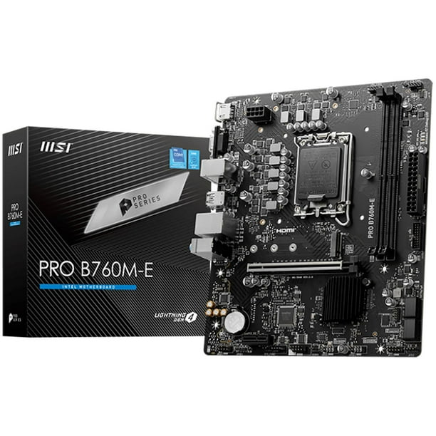 Tarjeta Madre MSI PRO B760M-E LGA 1700 2x DDR5 M.2 PCIe 4.0 Micro ATX negro