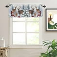 thumbnail image 2 of Christmas Valances for Windows Winter Redsnowman Deer Pine Trees Nature Snow Scene Rod Pocket Curtain Valance Window Treatment Short Curtains for Kitchen Living Room, 58"x16", 2 of 5