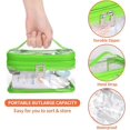 thumbnail image 5 of Double Layer Clear  Bag Makeup Bag,  Travel Toiletry Bag, Transparent PVC Pouch Organizer (Green), 5 of 6
