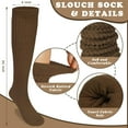thumbnail image 2 of 4 Pairs Women Slouch Socks Soft Knee High Scrunch Slouchy Socks Knit Tube Extra Long Socks for Women, 2 of 6