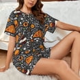 thumbnail image 4 of Fuzoiu Fastfood 1 Print Women's Short-Sleeved Pajama Set,Lounge Sleepwear Set,Womens Pajama Sets 2 Piece,Button-Up Top and Shorts with Pockets-XX-Large, 4 of 7