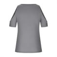 thumbnail image 5 of Giftesty Women's Solid Color V-Neck Comfortable Loose T-Shirt Short Sleeve Blouse Casual Tops, 5 of 6