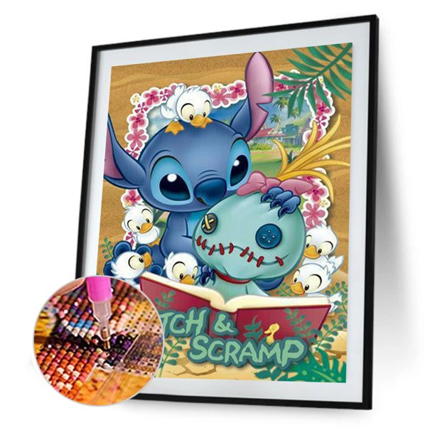 Pintura de diamante 5D DIY Stich Taladro redondo completo Imagen de diamantes de imitación (HJ334) Likrtyny Oficina Multiescena Multifunción