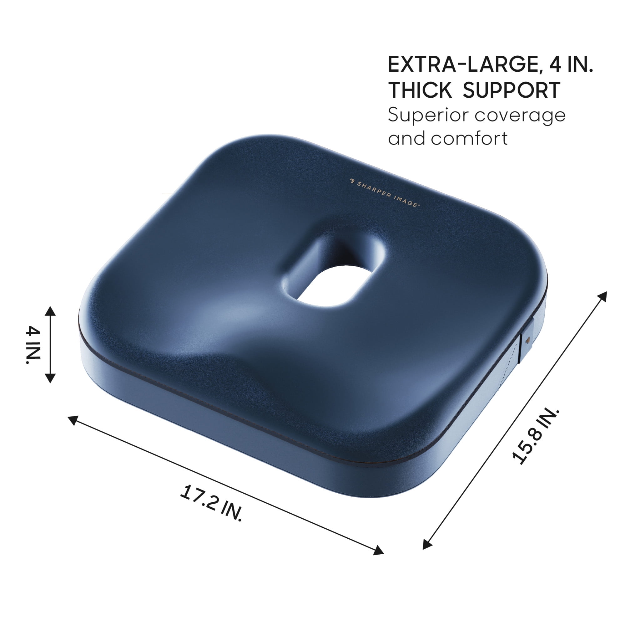Sharper Image® Coccyx Seat Cushion, Cooling Gel Memory Foam, Extra Large, Non-Slip