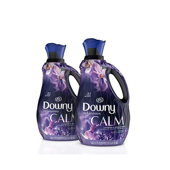Downy Infusions Laundry Fabric Softener Liquid, CALM, Lavender and Vanilla Bean Scent, 56 fl oz (Pack of 2)