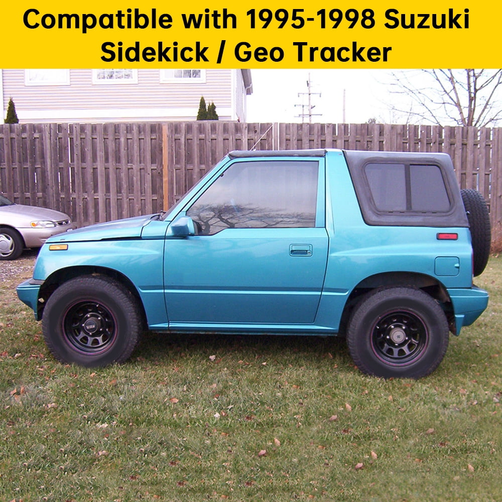 Kojem Replacement Soft Top W/Tinted Windows for 95 96 97 98 Suzuki Sidekick/Geo Tracker Black