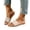 Beige, variant on Samdudou Plus Size Slide Sandals for Women Woven Single Band Flat Slip On Shoes Braided Texture Jute Style Sole Minimalist Open Toe Footwear for Lounging