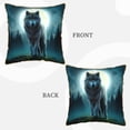 thumbnail image 3 of Xecao Wolf Print Soft Velvet Decorative Throw Pillow Covers, Square Cushion Cases for Bed, Sofa, Living Room, Car, and Indoor Outdoor Use-16"x16", 3 of 8