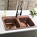 thumbnail image 3 of Sinkology Angelico Copper 33" Double Bowl Drop-In Kitchen Sink with 1 Hole, 3 of 4