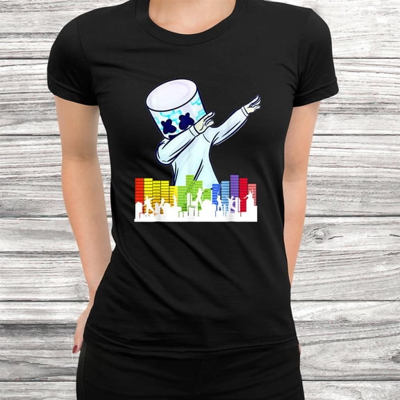 Includes plus size, All I Want For Christmas Is Marshmallows Dancing Dj Music T-shirt