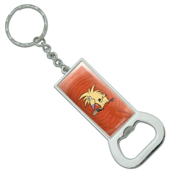 Angry Beavers Norbert Keychain Rectangle Chrome Plated Metal Bottle Cap Opener