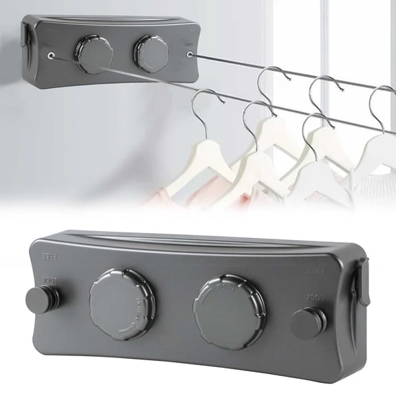 Retractable Twin Clothesline Indoor and Outdoor, Heavy Duty Wall Mounted Stainless Steel Clothes Drying Laundry Line, 6.7 Feet