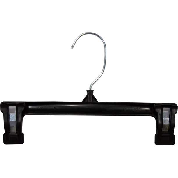 Recycled Black Plastic Bottom Hanger, (Box of 200) 10 Inch C Beam Pant Hangers with Plastic