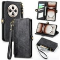 thumbnail image 1 of compatible Oppo Reno12 F 5G Case Zipper Wallet Geometry Lines Leather Phone Cover - Black Newway CPDD, 1 of 5