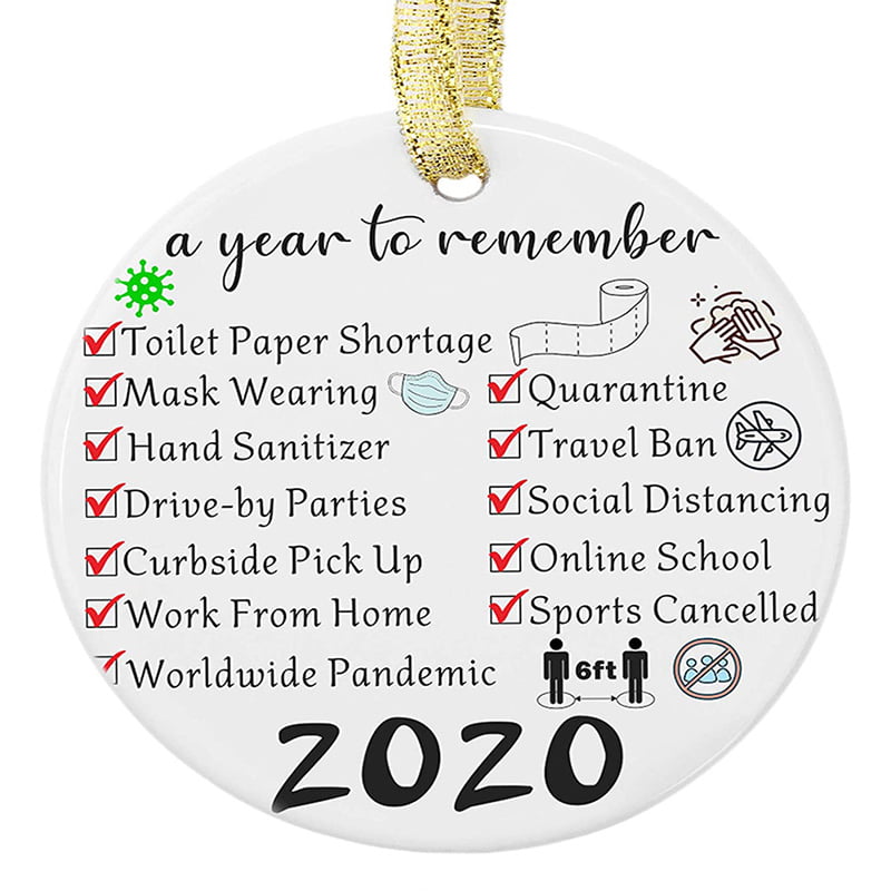 A Year to Remember Hedgx Remembering 2020 Ornament Year of Quarantine Ornament 2020 Christmas Ornament 2020 Commemorative Funny Ornament 2020 Events