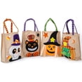 thumbnail image 1 of Bolsas de lino para Halloween para niños, bolsas de regalo de Halloween, bolsas de fiesta de caramelos, bolsas de tela de bruja de calabaza de gato negro fantasma para regalos de fiesta de H JFHHH pequeña, 1 of 5