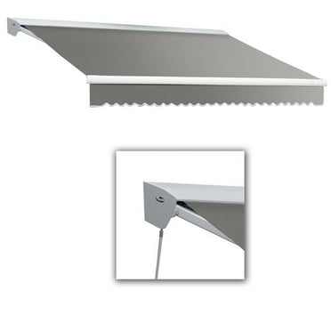 Awntech DTR24-US-G 24 ft. Destin with Hood Right Motor & Remote Retractable Awning, Gray - 120 in.