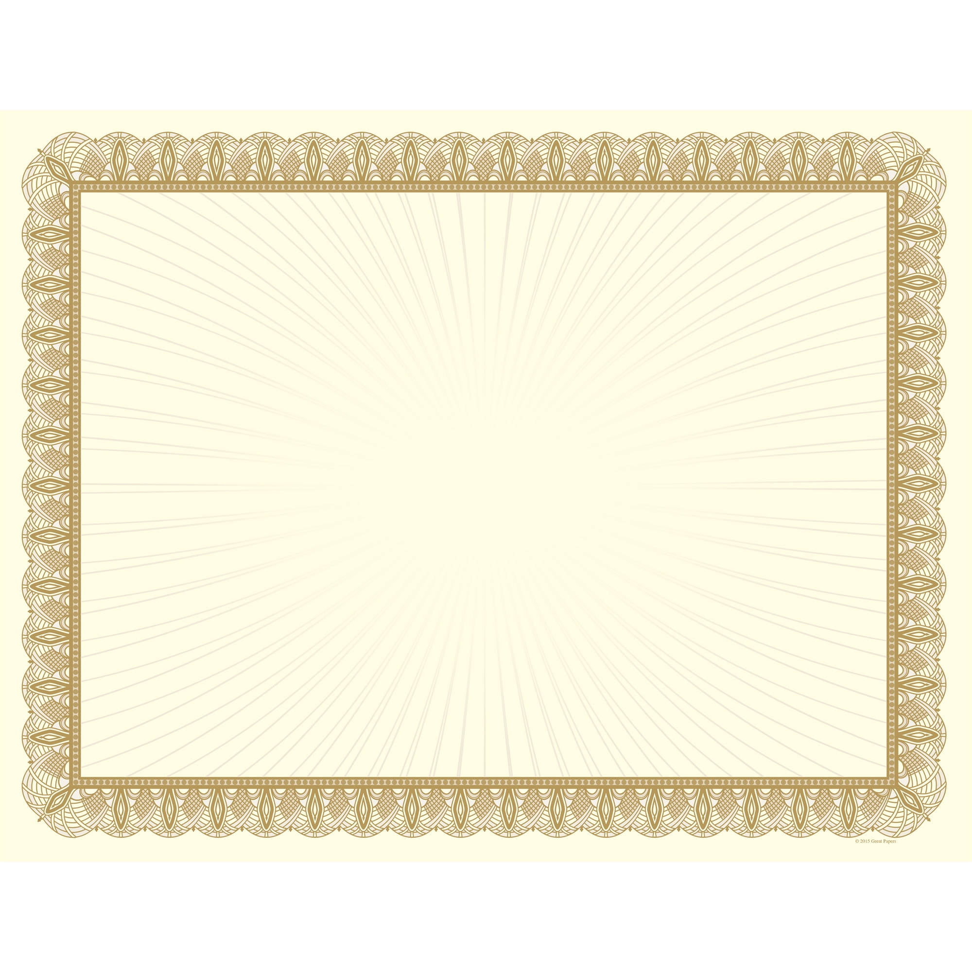 Great Papers Gold Foil Channel Border Certificate 963007 15 Count 8.5x