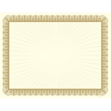 Gold Border Beige Value Certificates - Pack of 100 (961035)
