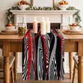 thumbnail image 2 of Table Runner 70 Inches Long for Kitchen Dining, Red Black Stripes Dresser Scarf Farmhouse, Dining Table Decorations for Wedding/Parties, Modern Gradient Abstract Lines Art 13 x 70 In, 2 of 8