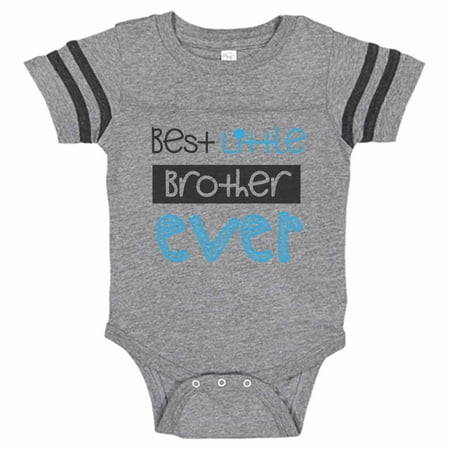 Cute Lil Bro Baseball Bodysuit Raglan “Best Little Brother Ever” Adorable Newborn Shirt Gift - Baby Tee, 0-3 months, Grey & Black Short (Best Newborn Baby Photos)