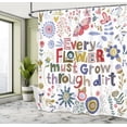 thumbnail image 4 of Ambesonne Floral Shower Curtain, Lettering Flowers Butterfly, 69"Wx70"L, Dark Salmon Pale Coffee, 4 of 4