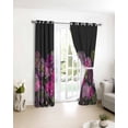 thumbnail image 3 of Watercolor Floral Blackout Curtains for Bedroom/Living Room, Thermal Insulated Kitchen Curtains, Spring Purple Dandelion Lily Leaves Plants Grommet Darkening Window Treatment Drapes 52"x72"x2, 3 of 8