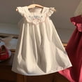 thumbnail image 3 of Robes d'Été pour Fillette, Robes Trapèze pour Fille, Robe Sans Manches Beige pour Filles, Robe de Demoiselle d'Honneur, 3 of 4