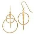 thumbnail image 1 of 14k Yellow Gold Circles Drop Dangle Earrings, 1 of 6