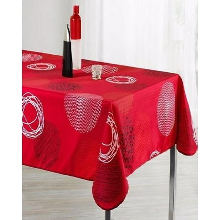

Ball Red 100% Polyester Stain Resistant Tablecloth 118 x 59 inch