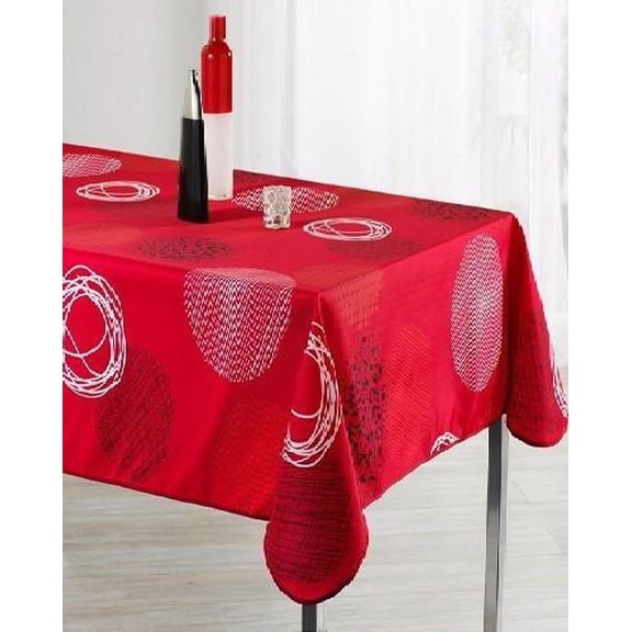 Ball Red 100% Polyester, Stain Resistant Tablecloth 137 x 59 inch