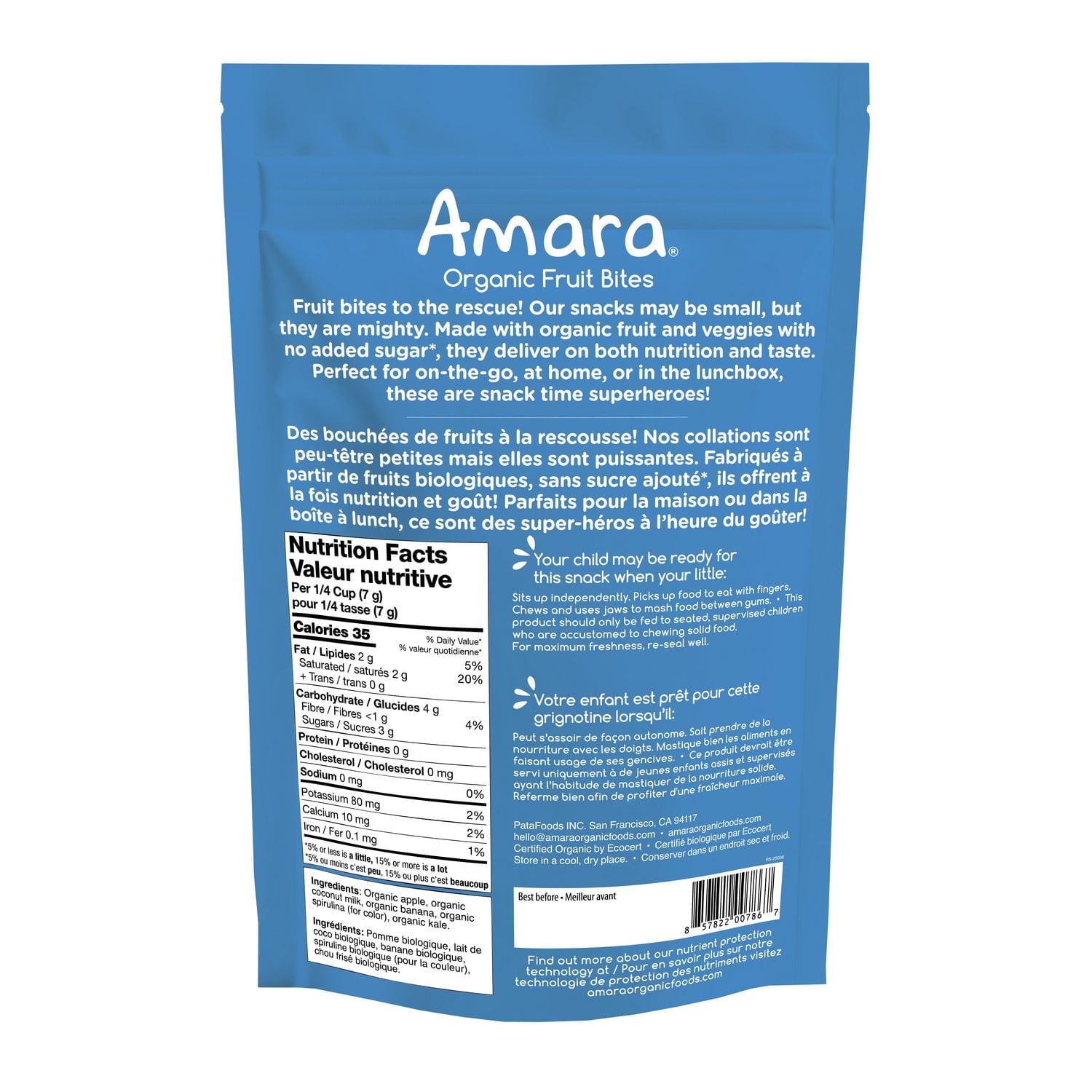 Amara Organic Apple Kale Bites, Melt in your mouth snacks
