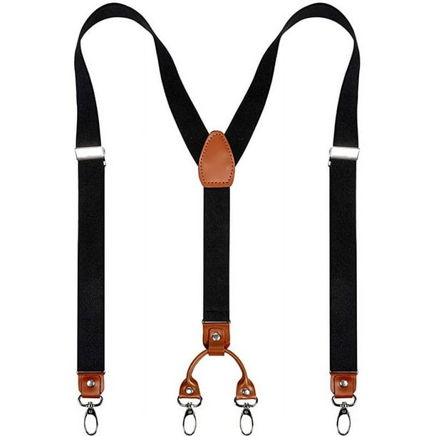 1 Uds. Tirantes anchos para hombre, 4 Clips en la espalda, tirantes ajustables elásticos y duraderos, Clips de Metal fuertes (A09)
