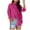 Hot Pink, variant on Womens Button Down Shirts Cotton Dress Shirts Long Sleeve Collared Blouses V Neck Work Office Casual Loose Tops with Pockets