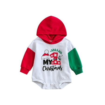

Sunisery Kids Baby Boys Girls Christmas Romper Long Sleeve Crew Neck Letters Print Bodysuit for Casual Daily