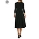 thumbnail image 3 of Vestido Luxtrada para mujer, liso, informal, básico, cómodo, holgado, de corte A, con mangas 3/4 (negro, 3XL), 3 of 5