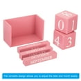 thumbnail image 4 of Calendario Perpetuo de Bloques de Madera Vintage Uxcell, Bloques de Exhibición de Mes y Fecha de Madera Reutilizables para Escritorio 6.1", Rosa, 4 of 5