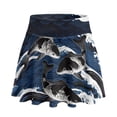 thumbnail image 5 of FUIALDOLG Chinese Style Koi Fish Athletic Skort for Women Plus Size,Blue Tennis Skirts High Waisted Golf Workout Skirt with Shorts Summer Activewear,XL, 5 of 7