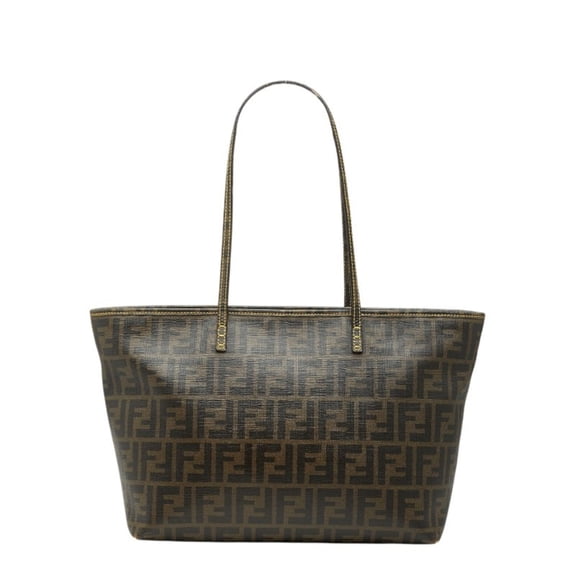 Pre-Owned Fendi Zucca Tote Bag 8BH198 Brown Leather Women's FENDI