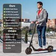 Electric scooters for Adults, 550W Motor 19 MPH & 19 Miles Foldable with Side Light & App, Adult Electric Scooter
