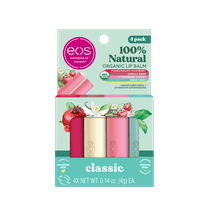 Eos 100% Natural & Organic Lip Balm Sticks- Variety Pack | 0.14 oz | 4 Per Pack