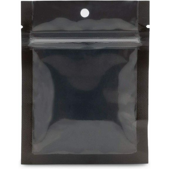 50 Pack 3.5"x4.5" Mylar Clear/Black Nylon Resealable Flat Bags Heat Seal Zipper Lock Reusable Storage Pouches for Zip Food Storage Lock Packaging with Tear Notches