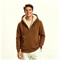 thumbnail image 2 of ClodeEU Men's Fleece Hoodie Jacket, Midweight Winter Zip Up Sweatshirt Outwear Jackets,Big and Tall ,Size S-5XL, 2 of 4