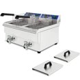 thumbnail image 1 of PreAsion Electric Commercial Deep Fryer 20L with Choke Countertop Dual Tank Basket Commercial Restaurant Kitchen 110V, 1 of 12
