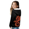 thumbnail image 2 of FKELYI Vintage Orange Dragon Print Zip-Up Front Hoodie Kids Long Sleeve Sweatshirt Jacket Boys Cosy Fall Winter Clothes with Pockets 7-14 Years, L, 2 of 6